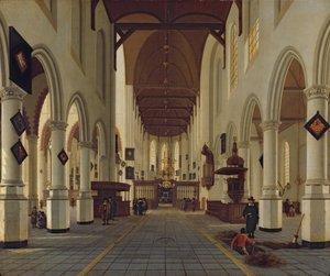 Interiør i Oude Kerk, Delft, ca. 1660-70